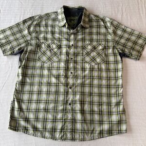 KÜHL Men's Response Short Sleeve Plaid Snap Shirt Size XL